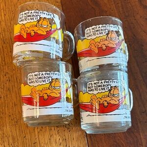 Garfield Glass Mugs - Set of 4 Vintage from McDonald’s